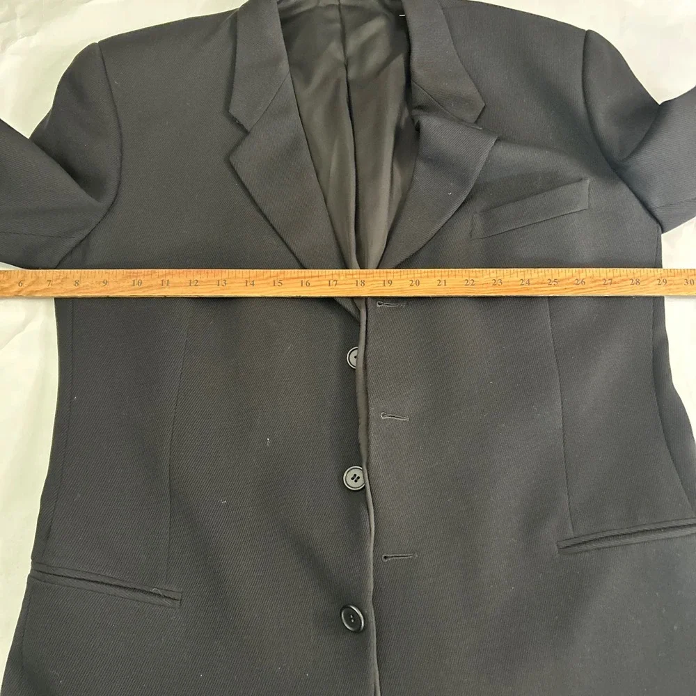 Giorgio Armani Le Collezioni VTG Mens Black Wool Blazer Jacket‎ Made in Italy 42